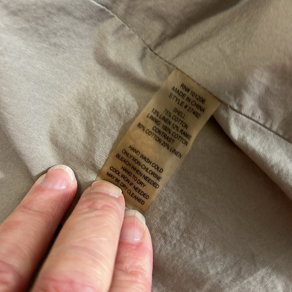 Soft Surroundings Sz Large Linen Cotton blend Utility/Moto Jacket - Picture 9 of 10